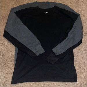 Bundle of Men’s 1 Black and 1 Gray Long Sleeve Crew Neck Shirt